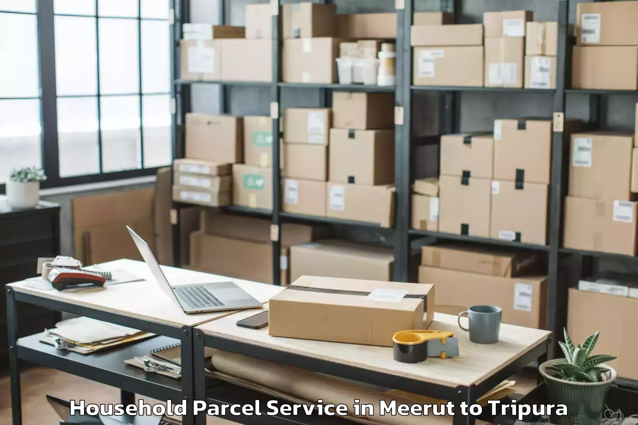 Easy Meerut to Santirbazar Household Parcel Booking